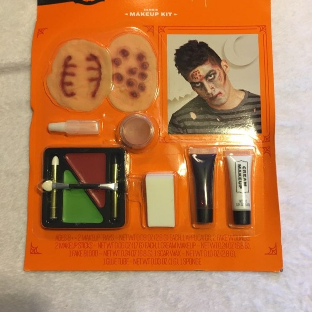 Eek! Boutique Zombie Makeup Kit Kids OS Multicolor New SFX Halloween Prosthetics